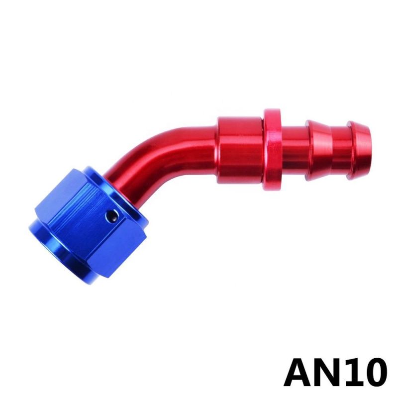 45 Degree Push Lock Hose Ends for Oil/Fuel/Air/Gas Line