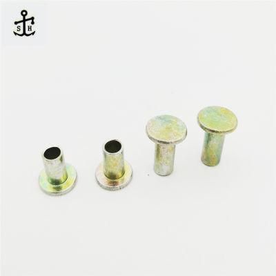 Carbon Steel SAE J 492 Flay Head Semi-Tubular Rivets for Stationery Accessories