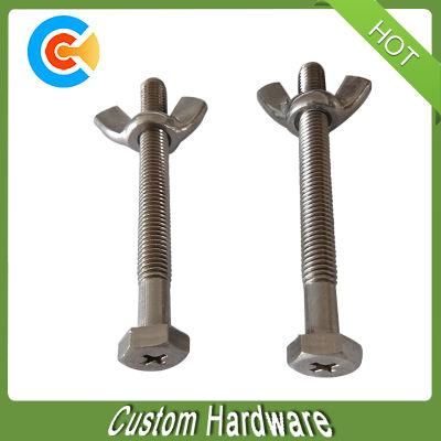 Factory Supply M6 Butterfly Wing Nuts Bolt Hex Head Screw