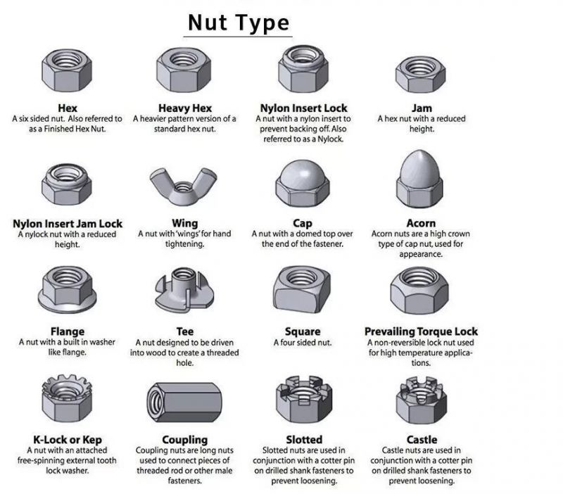 Stainless Steel Hex Slotted Castle Nuts DIN935 DIN936 DIN937