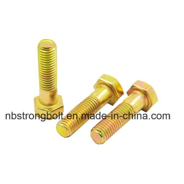 DIN933/DIN931 Hex Bolt with Yellow Zinc Plated More Than 10 Years Produce Expricence Factory