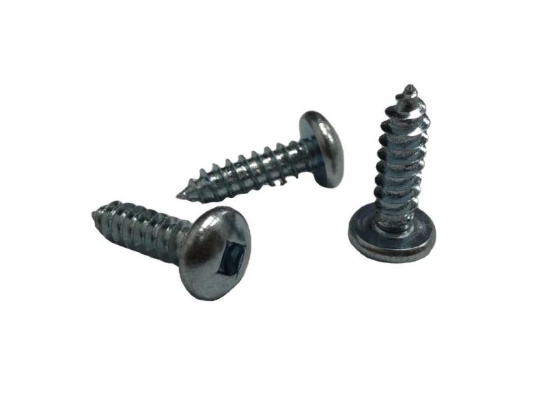 Square Hole Drive Pan Head Self Tapping Screws. Carbon Steel. Zinc Plated. Galvanized.