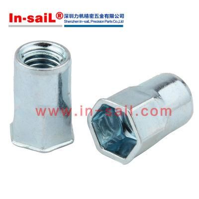 Blind Rivet Nuts - Stainless Steel A4 Thin Head Semi-Hexagonal Open