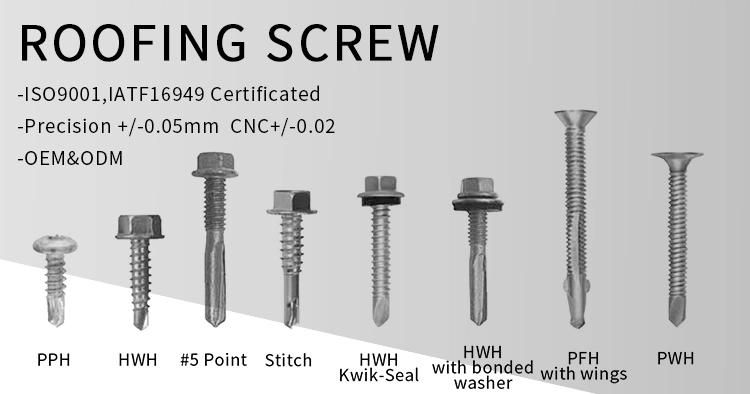 China Factory Galvanized Hex Self Drilling Screws for Wood Hexgon Self Drilling Screw with EPDM Washers
