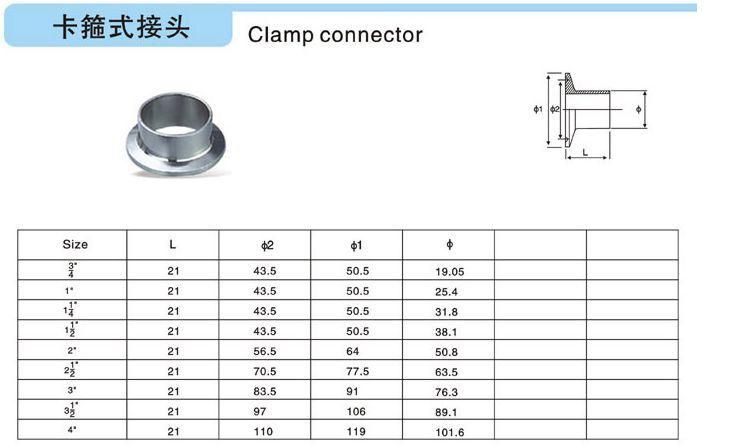 Sanitary Stainless Steel Butt Female Ferrule