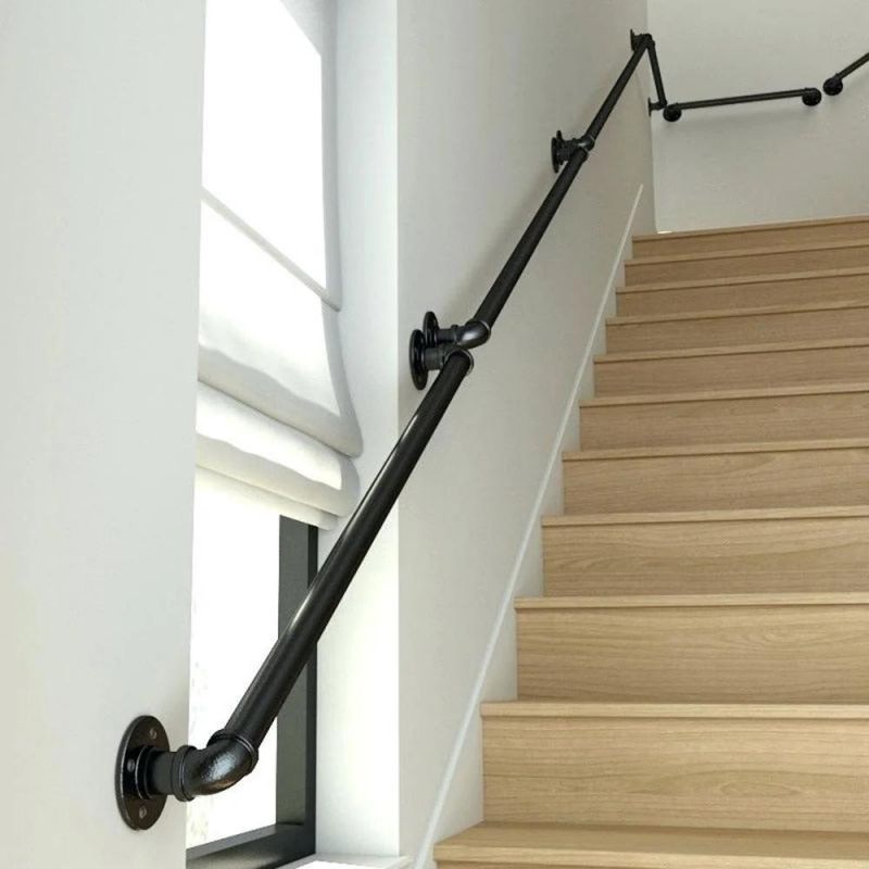 3/4inch Black Malleable Iron Threaded Floor Flanges with 4 Bolt Holes for Stair Rail