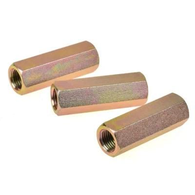 Yellow Zinc Plated Coupler Nut with Inner Step