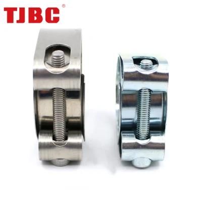 W4 304ss Stainless Steel Heavy Duty Single Bolt Unitary Hose Clamp with Double Layers Robust Bands for Exhaust Pipe, 70-75mm