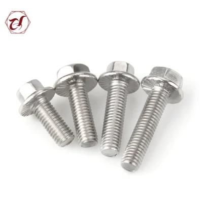 China Supplier Customed Flange Head Screw with Serration 304 Flange Bolt A2 Flange Bolt