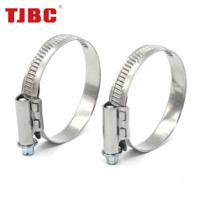 OEM&ODM 12mm German Type 304ss Stainless Steel Worm Drive Pipe Tube Clip, Adjustable Non-Perforated Hose Clamp for Automotive, 90-110mm
