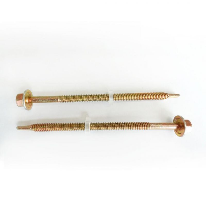 Hex Flange Head Self Drilling Screw Long Screw with Thread Cut