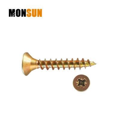 Yellow Zinc Pozidriv Double Countersunk Head Tapping Chipbaord Screw