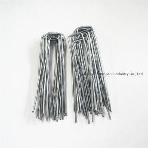 6&prime;&prime; Galvanized Ground SOD Staples for Weed Fabric