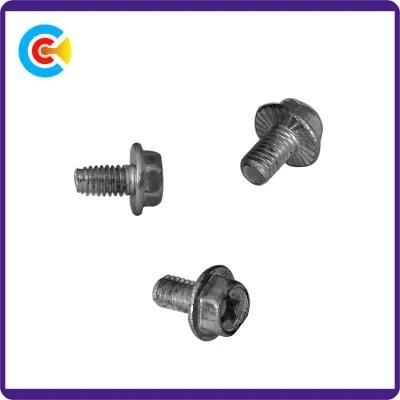 DIN/ANSI/BS/JIS Carbon-Steel/Stainless-Steel M10 Hexagonal Flange with Triangle Screwdriver Loose Screw