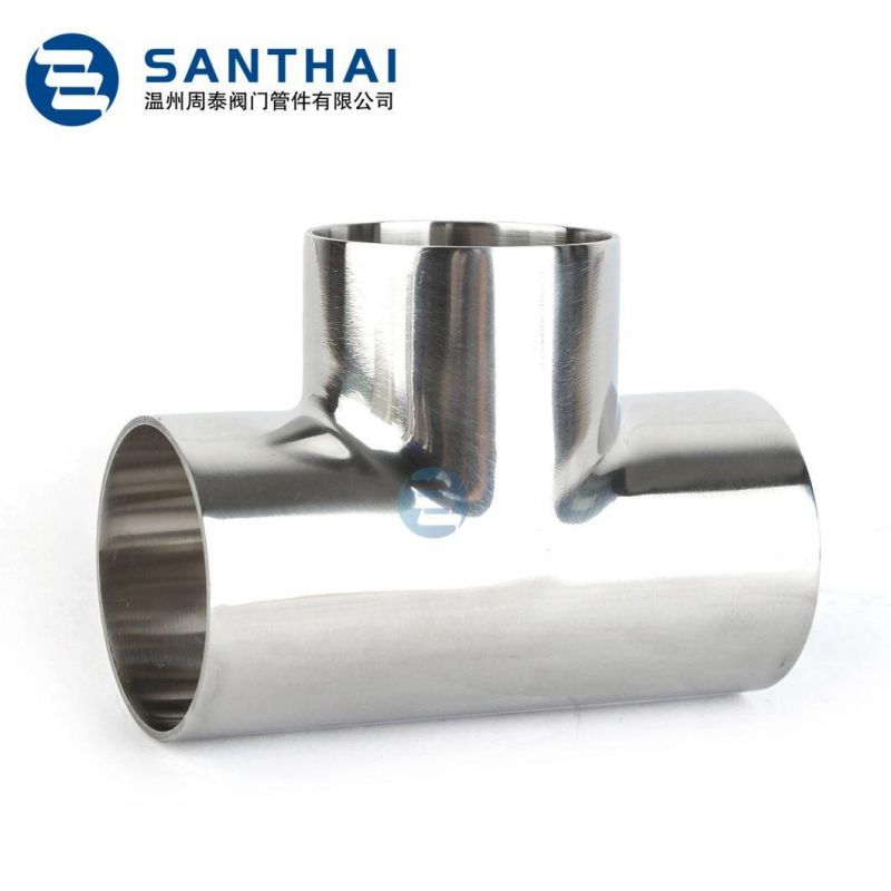 Santhai DIN SMS 3A Idf ISO Sanitary Stainless Steel Food Grade Mirror Polish Matte Weld Clamp Thread Equal Pipe Tee Former