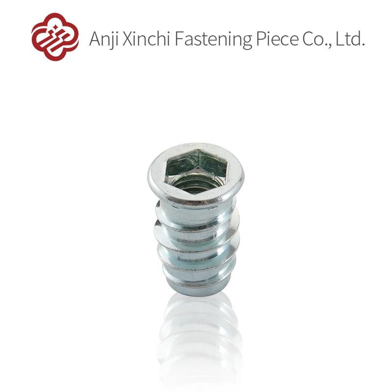 Blue and White Zinc Full Thread Hexagon Nut Hardware Fitting Fastener D Nut