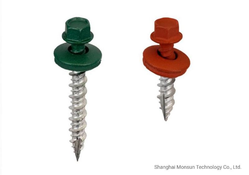 Painted Head with EPDM Bonded Washer Type 17 Cutting Point Self Tapping Roofing Screw