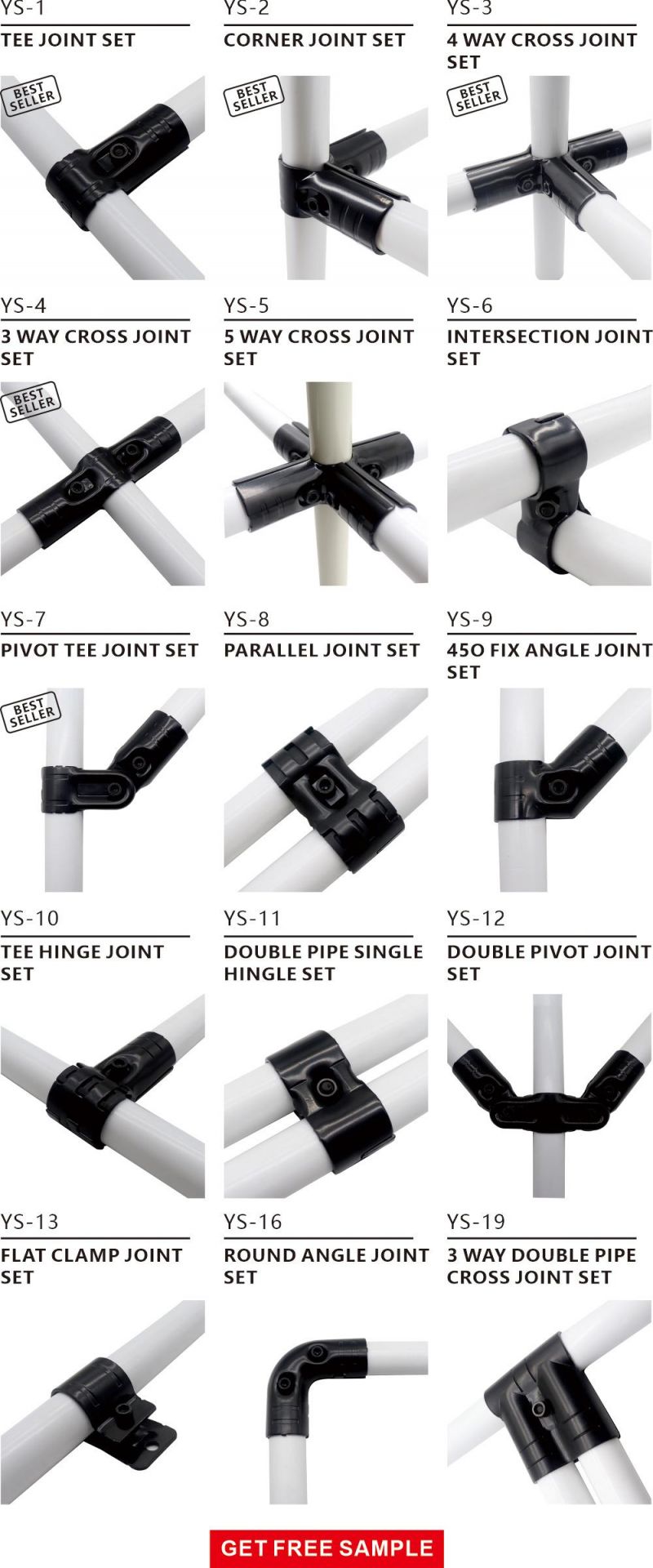 Pipe Fitting Connector for Lean Manufacturing/ Low Cost Intelligent Automation/ Rack/ Cart/ Workbench/Production Line