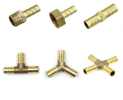Pneumatic Hydraulic Brass Female Male Straight Cross X Y T Shape Pipe Adapter Hose Barb Fitting