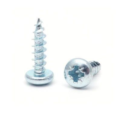 Carbon Steel Blue Zinc Plated Pan Head Pozi Self Tapping Screws for Plastic