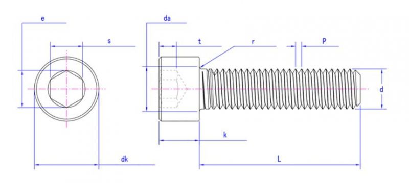 Allen Size Material M6 Stainless Steel Hex Socket Bolt