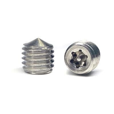 Customized Stainless Steel Six Lobe Torx Pin Anti Theft Set Screw with Cone Point