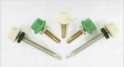 Colored Heaxgonal Nylon Head Self Drilling Screw with Washer
