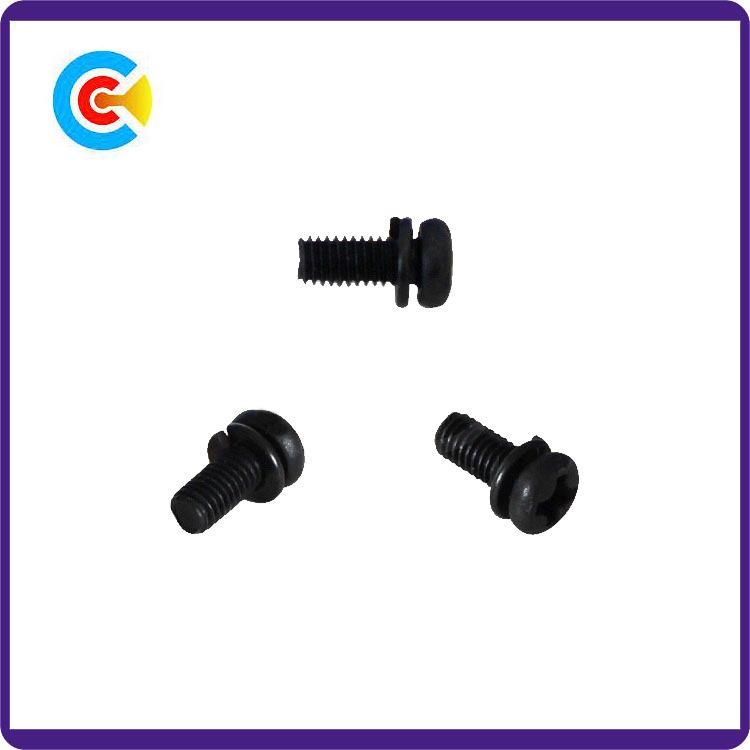 GB/DIN/JIS/ANSI Carbon-Steel/Stainless-Steel 4.8/8.8/10.9 Galvanized Cross Spring Washer Combination Screw