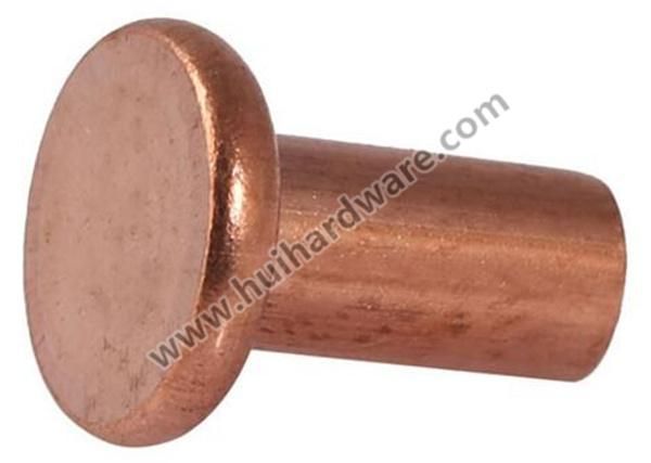 Copper Flat Head Solid Rivets Fasteners Supplier