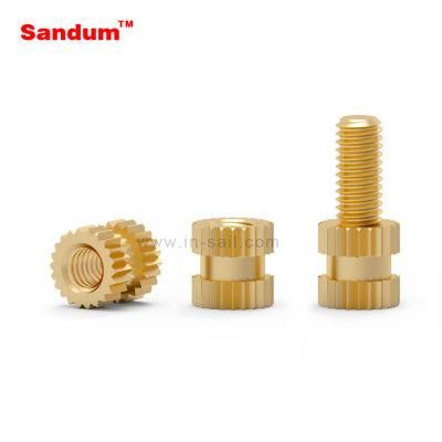 Brass Mold-in Threaded Insert with Straight Knurled for Plastics GB809 Series