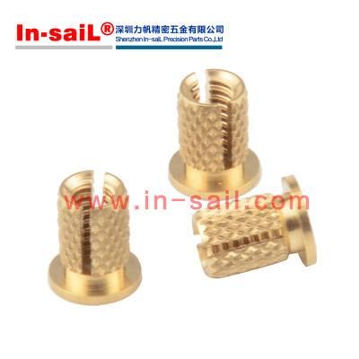 Brass Flanged Screw-to Expand Inserts for Plastics 94615A114