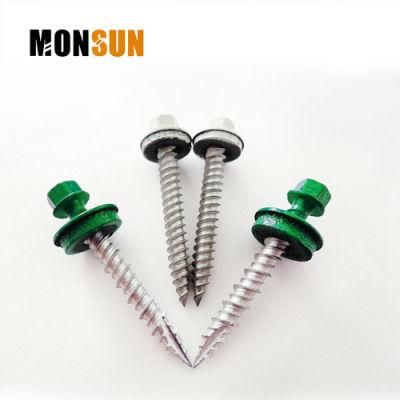 Painted Head with EPDM Bonded Washer Type 17 Cutting Point Self Tapping Roofing Screw