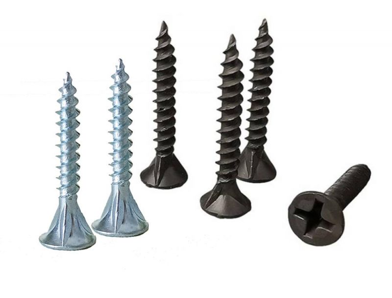 Yellow Blue Zinc Plated/Black Phosphated Flat Head Phillips Drive Fiber Cement Board Screw for Wood Studs