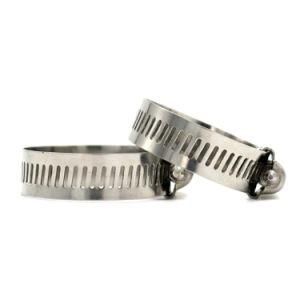 China Factory Stainless Steel American Worm Type Hose Clamp European Type Perforated Band Heavy Duty High Pressiure Pipe