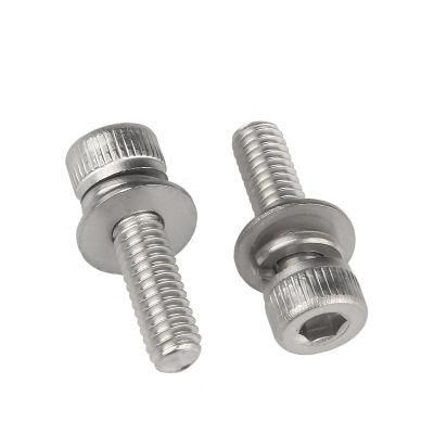 Stainless Steel 304 Hexagon Knurled Socket Head with 2 pcs Washer Bolt DIN912