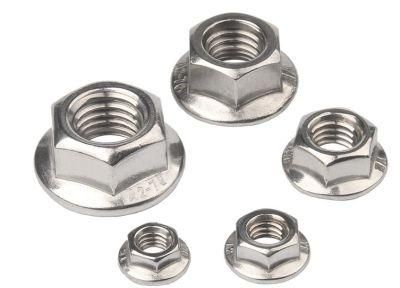 304 Stainless Steel Flange Nut Hexagon Nut Anti Slip Padded Screw Cap Anti Loosening Nut Locking Flange Nutm3m4m5m6m8m10m12-M20