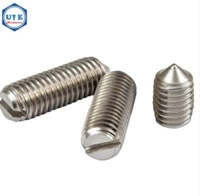 DIN553 Stainless Steel A2 Slotted Set Screws with Cone Point