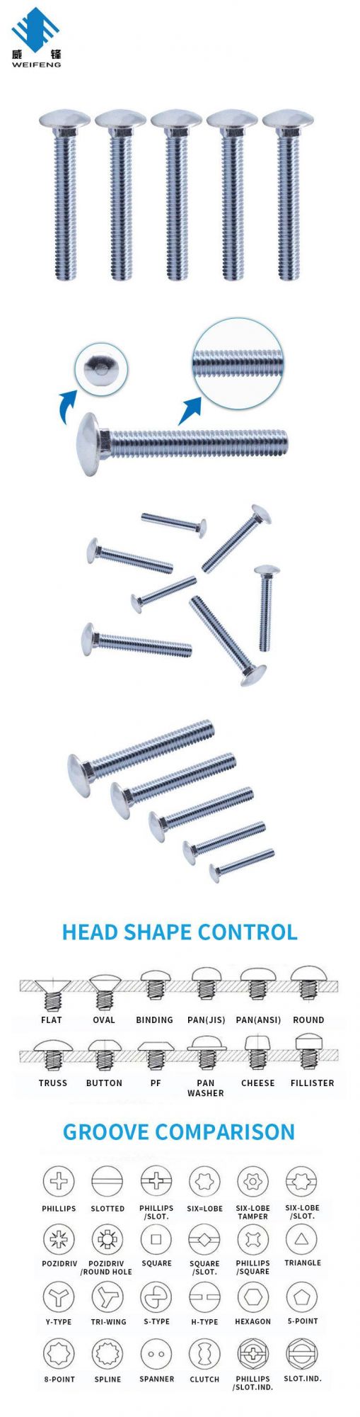 Hot Sale with Mushroom Head and Square Neck Carriage Bolt