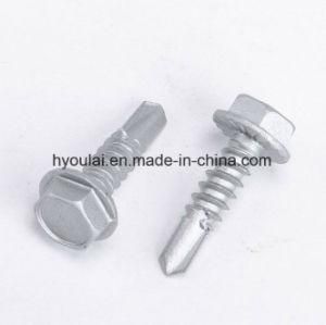 Hex Head Self Drilling Screw with EPDM Washer Zinc Plated Fastener DIN7504K
