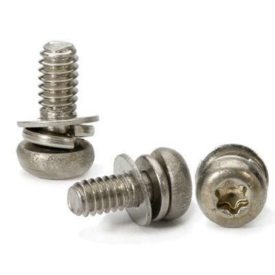 Small Stainless Steel Sems Torx Round Pan Head Combination Screw