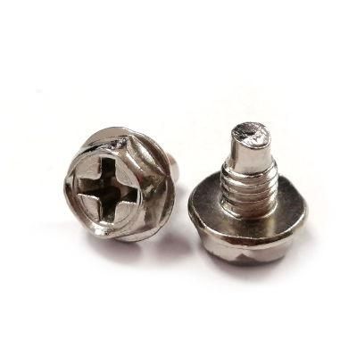 Computer Case Screw Nickel Plated Hex Phillips Washer Head Machine Screws with Dog Point