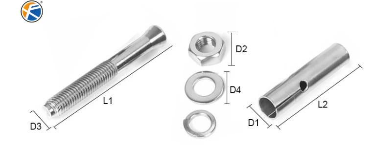 Self Produced and Self-Selling 201 Stainless Steel Expansion Bolt M6 Full Series of Specifications Fix Bolt
