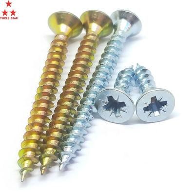 Angola Zambia Colombia Market/Pozi Double Flat Head Chipboard Screws Zinc Plated