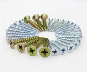 Yellow Zinc Pozi Drive Head Chipboard Screws for Wood