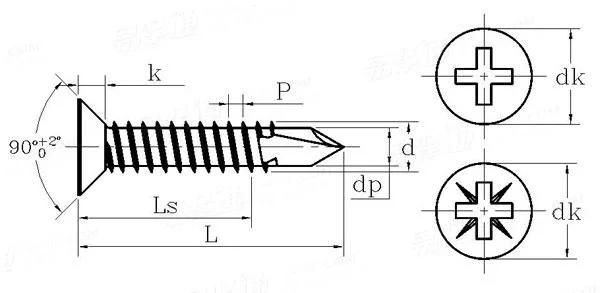Galvanized Steel DIN 7504 Cross Recessed Raised Contersunk Self-Drilling Tapping Screws