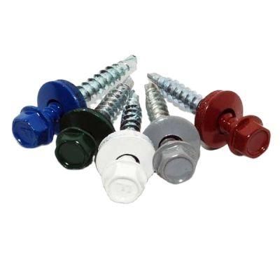 Colored Hex Rubber Washer Head Self Drilling Screws