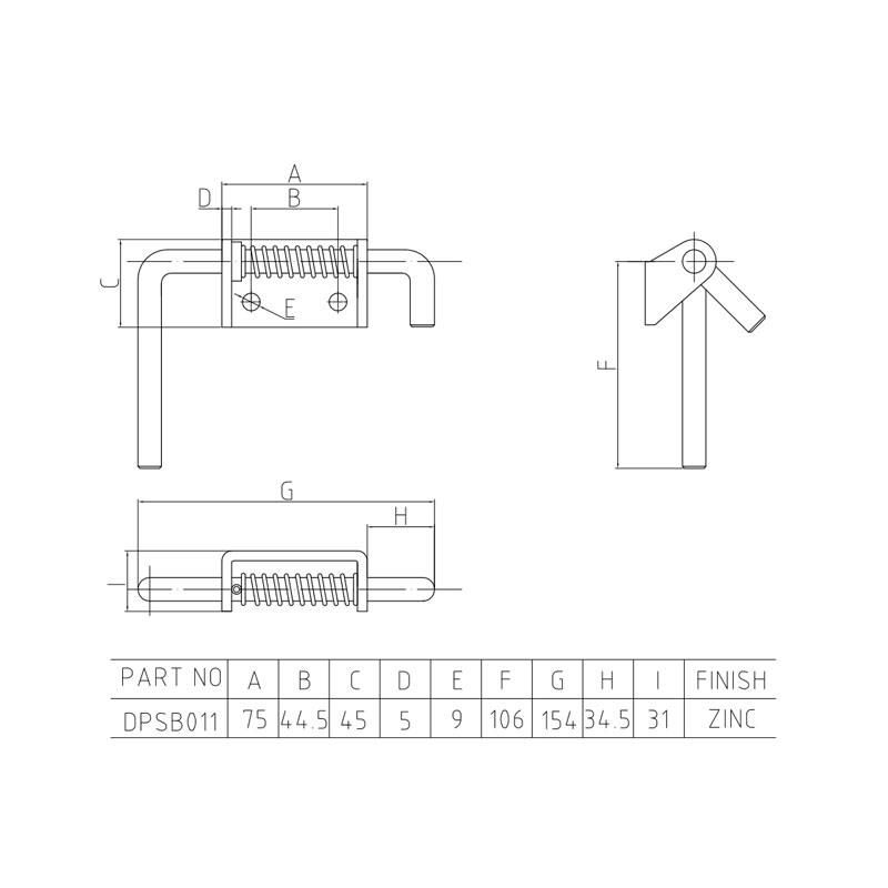 Spring Loaded Latch Shoot Bolt