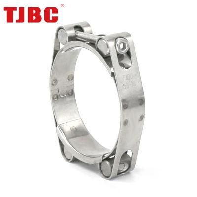 W4 Stainless Steel Heavy Duty Hose Clip, Adjustable Double Bolts and Double Bands Super Pipe Clamp for Automotive, 180-190mm