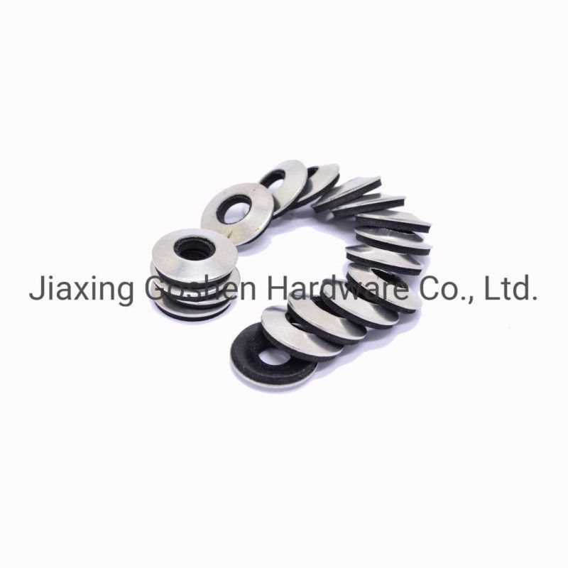 Stainless Steel M4 Flat Washer with Black EPDM