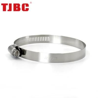 Adjustable W4 Stainless Steel Worm Drive American Type Gas Hose Clamp Oil Hose Clip Water Pipe Clamp, 157-178mm